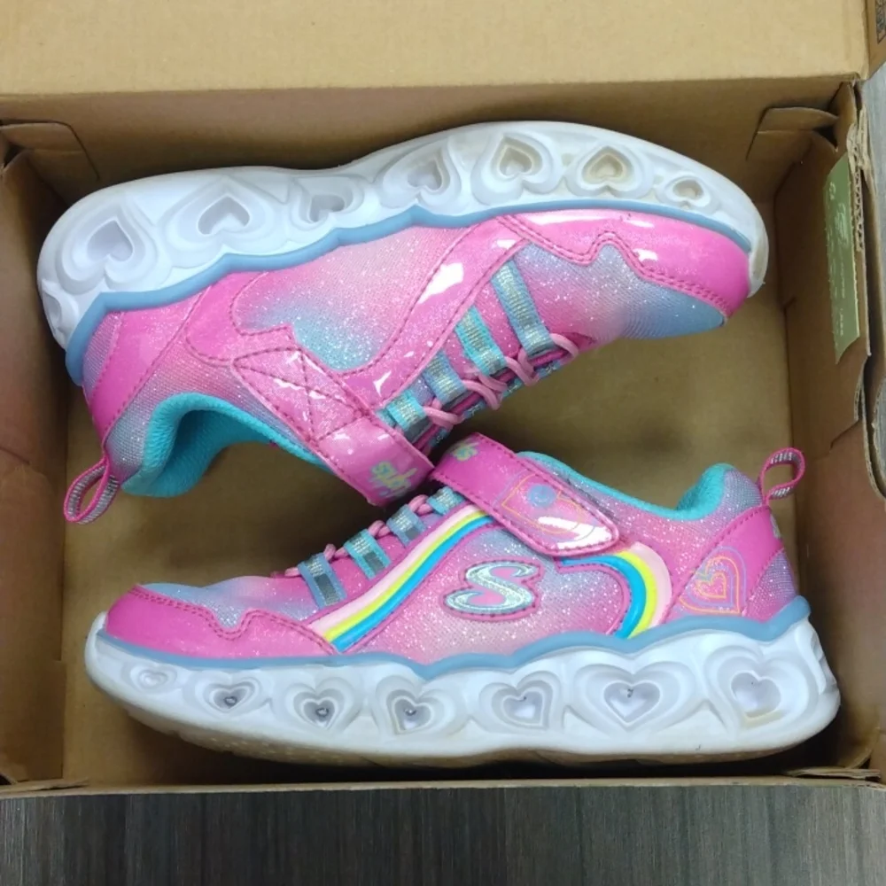 Skechers S Lights Heart Lights Rainbow Lux Light-Up Shoes Sz 12 - Picture 11 of 11